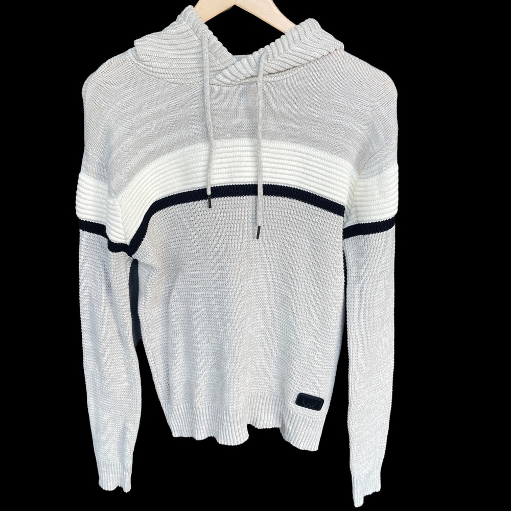 Nick‎ Danger Oatmeal Hooded Knit Sweater Men's Size M